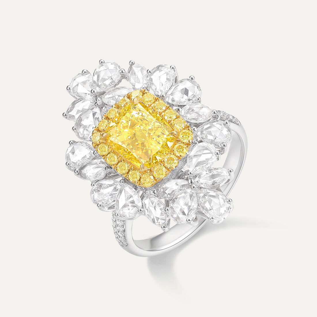 Dazzle and Delight: Unveiling the Exquisite World of High Fashion Jewelry with Natural Yellow Diamond Wedding Ring and Band Sets