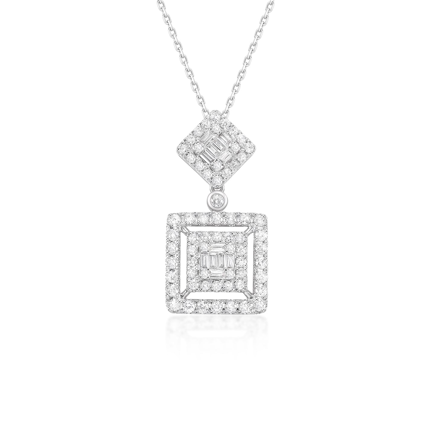 Square Diamond Necklace&Pendant | Poyas Jewellery