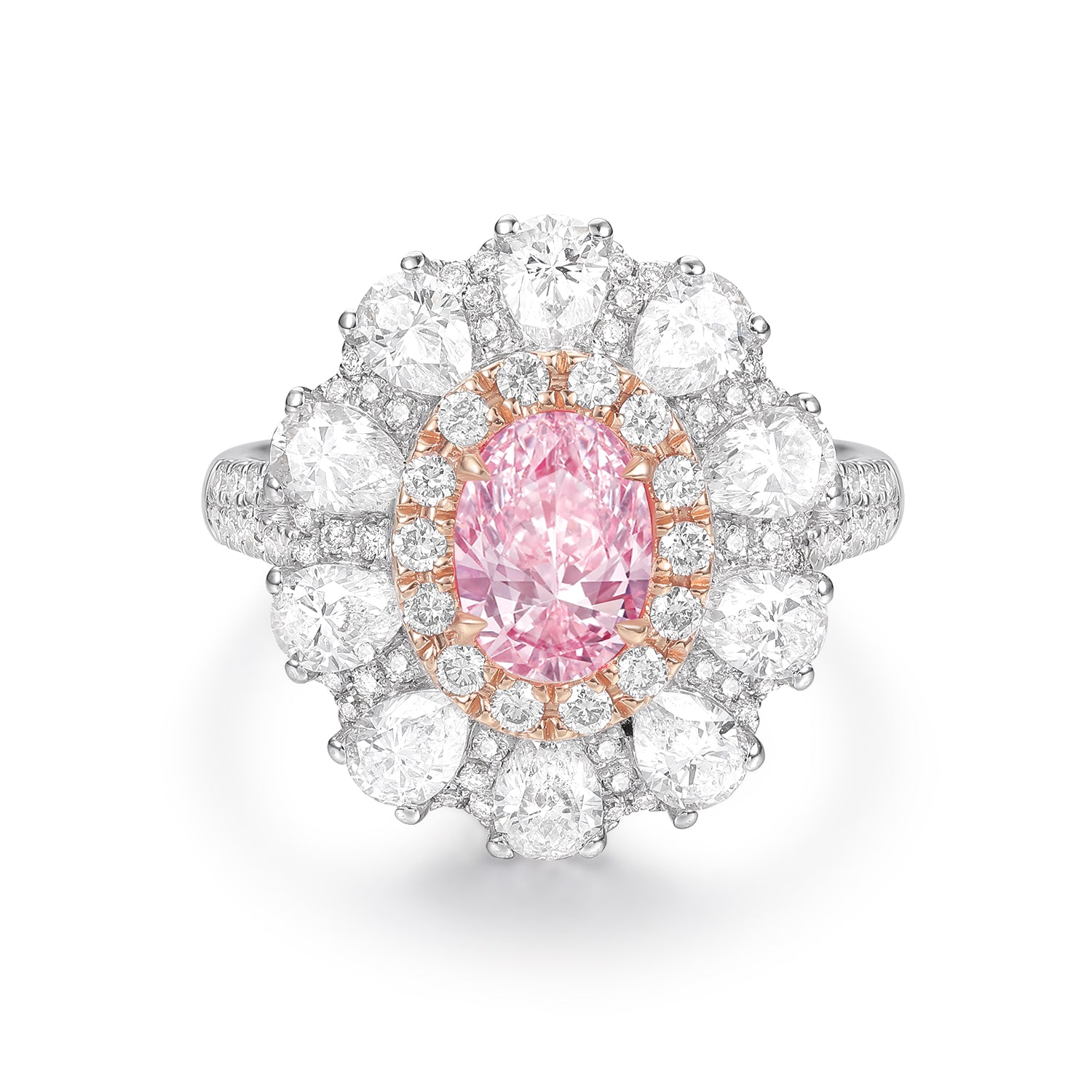 Fancy Pink Diamond Wedding Ring And 18K | Poyas Jewellery