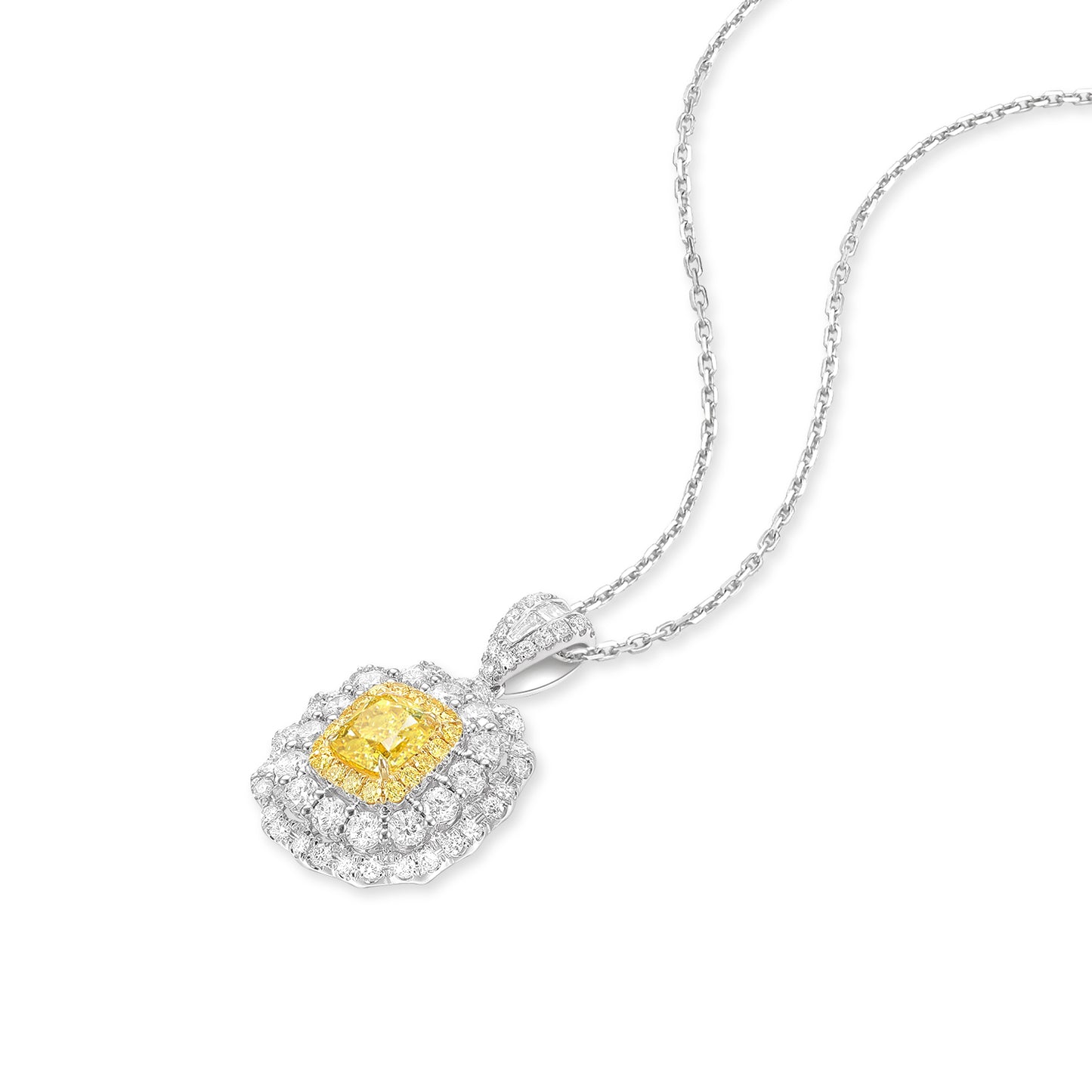 18K Yellow Gold Diamond Petal Pendant | fashion jewelry-Poyas