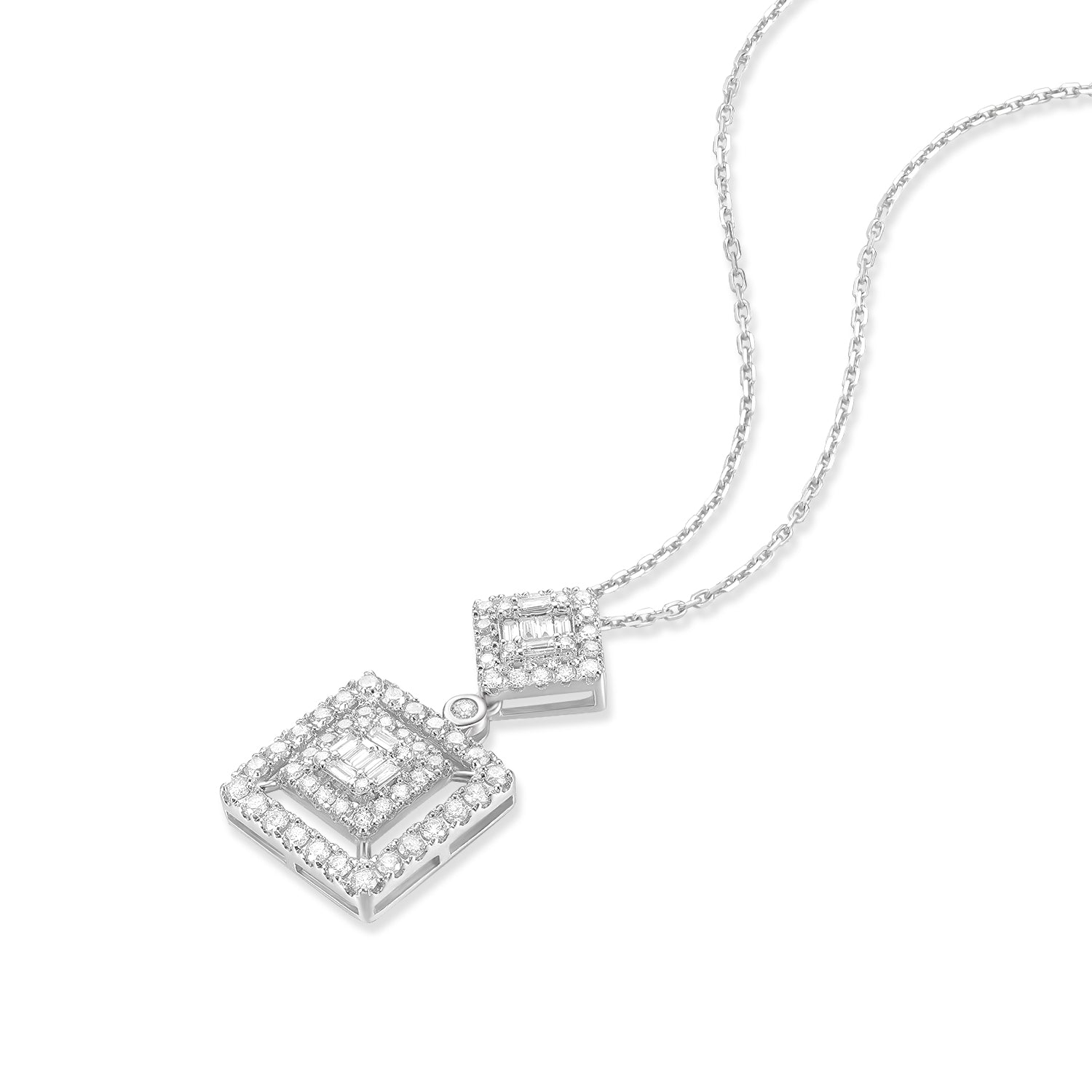 Square Diamond Necklace&Pendant | Poyas Jewellery