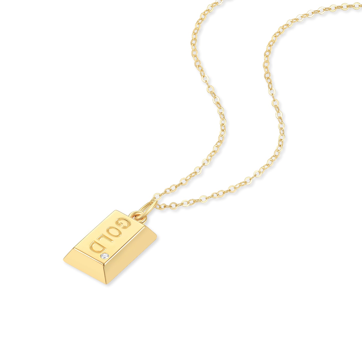 18k Yellow Gold Diamond Necklace | Gift
