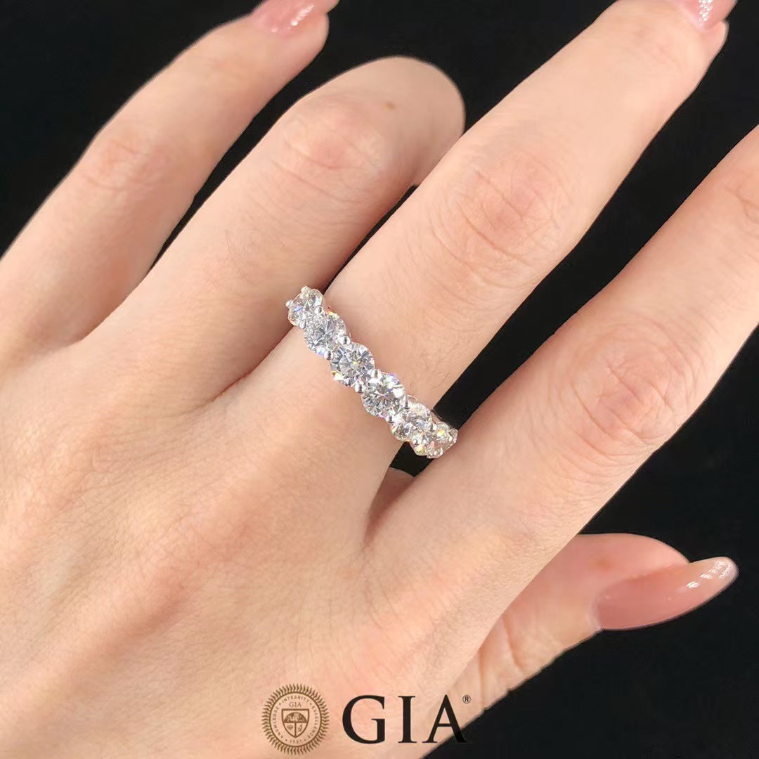 Round Half-Eternity Engagement Ring &Wedding Rings |  Poyas Jewellery