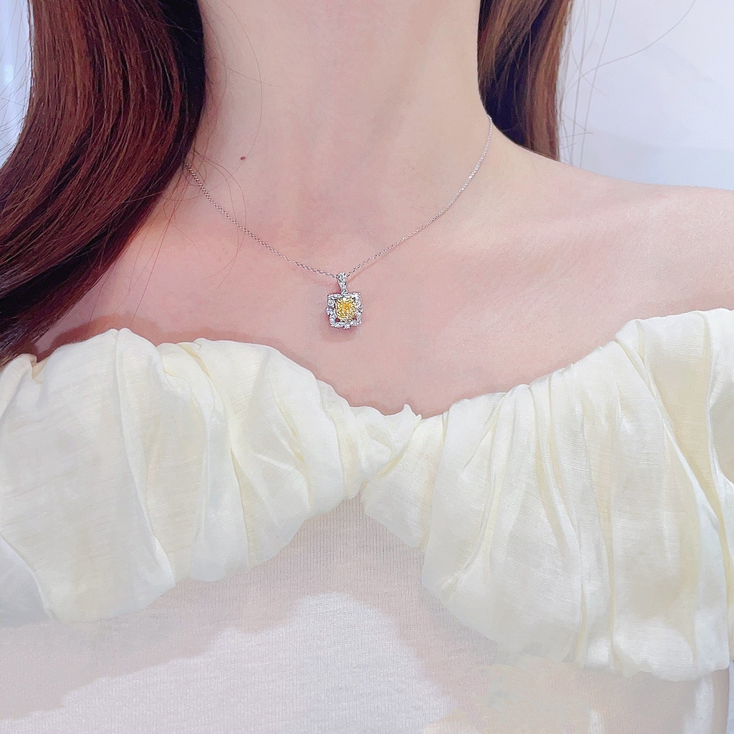 Cushion Cut Diamond Necklace | Perfect Gift