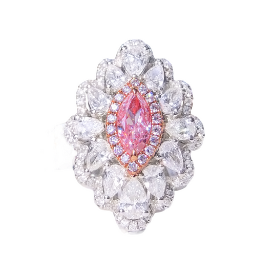 Marquise Fancy Pink Diamond Ring  | Poyas Jewelry