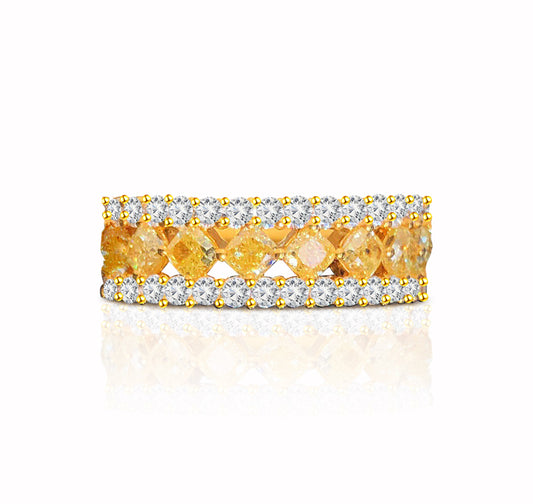 Women's Yellow Diamond Engagement Ring 1.62 CT TW 18K Yellow Gold