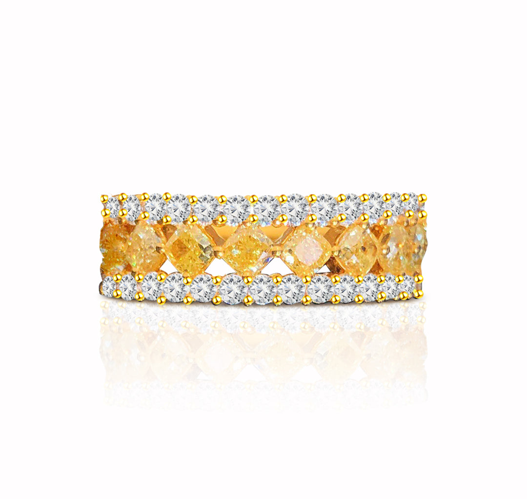 Women's Yellow Diamond Engagement Ring 1.62 CT TW 18K Yellow Gold