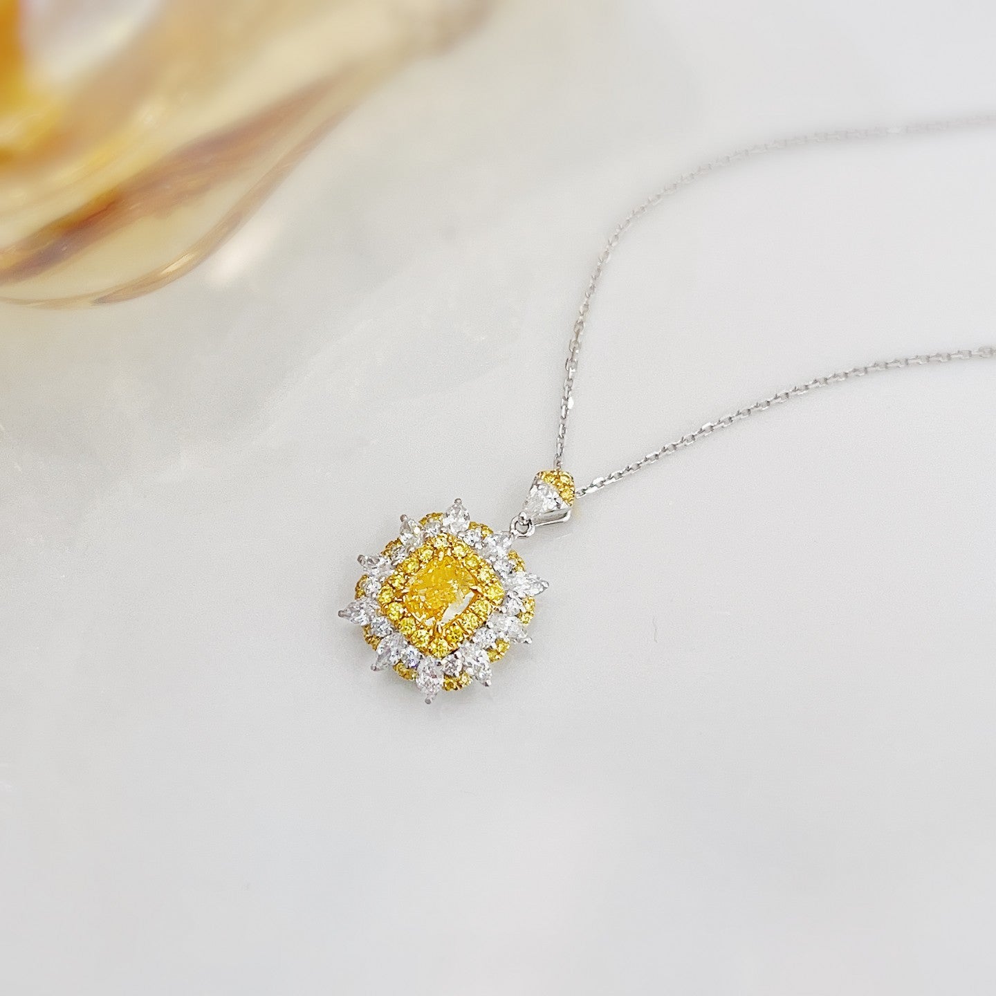 Yellow Diamond  Necklace | UP 30% OFF